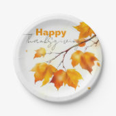 Levendige serene Herfst Maple verlaat Thanksgiving Papieren Bordje (Voorkant)