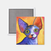 Levendige sfynx cat 3 schilderij magneet (Voorkant / Achterkant)