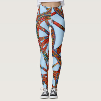 Levendige Siciliaanse Karrenwiel Versierde Folklor Leggings