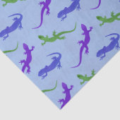 Levendige Silhouet van de Salamander in Blauw Tissuepapier (Detail)