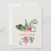 Levendige Sinaasappel Blush Boho Tropische Bloemen Kaart (Achterkant)