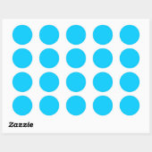 Levendige Sky Blue effen kleur Ronde Sticker (Vel)