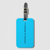 Levendige Sky Blue Minimalist Plain Leegbaar Moder Bagagelabel (Voorkant (verticaal))