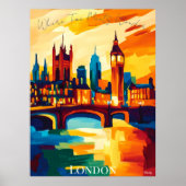 Levendige skyline van Londen in Abstracte Fauvisti Poster (Voorkant)