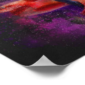 Levendige Slang Dark Space waterverf schilderij Poster (Hoek)