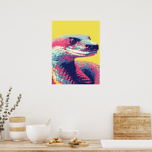 Levendige slang: Pop Art Snake Poster (Keuken)