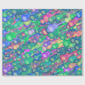 Levendige snaren gitaar motief tekening patroon cadeaupapier (Vlak)