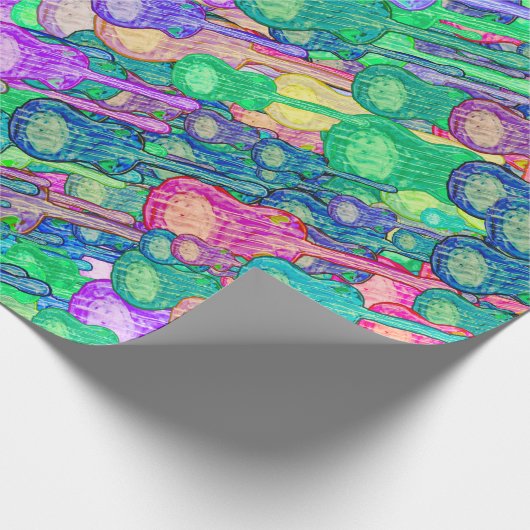 Levendige snaren gitaar motief tekening patroon cadeaupapier (Hoek)