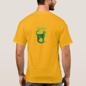 Levendige snorharen: lichtgroene en gele kattenkun t-shirt (Achterkant)