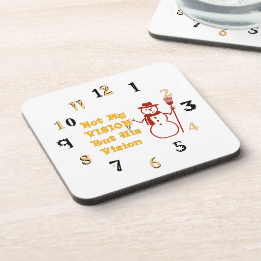 Levendige Snowman-kerstwaanzinnige visie Bier Onderzetter (Linkerzijde)