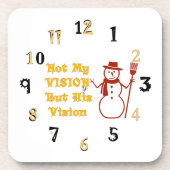 Levendige Snowman-kerstwaanzinnige visie Bier Onderzetter (Voorkant)