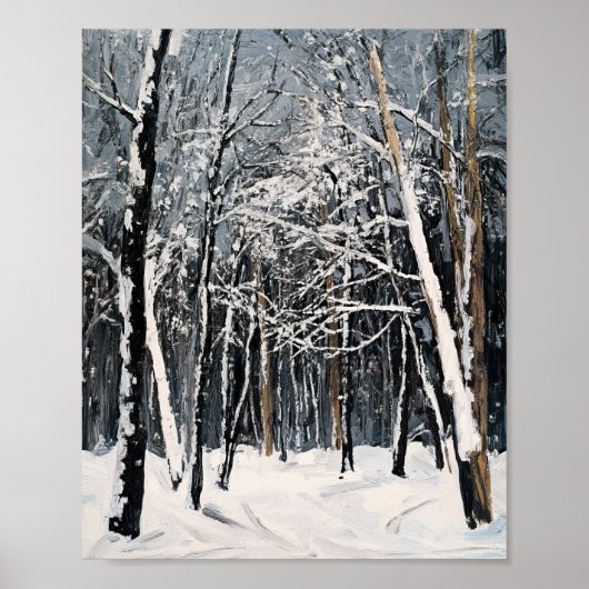 Levendige Snowy Forest Winter Scene Poster Wall Ar (Voorkant)