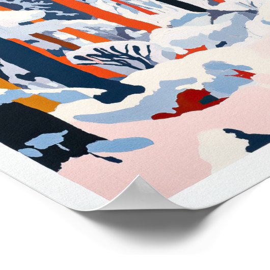 Levendige Snowy Forest Winter Scene Poster Wall Ar (Hoek)