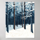 Levendige Snowy Forest Winter Scene Poster Wall Ar (Voorkant)