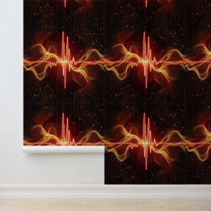 Levendige SoundWave Energy Art Behang