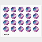 Levendige Space Blue en Paarse Melkweg Ronde Sticker (Vel)