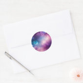 Levendige Space Blue en Paarse Melkweg Ronde Sticker (Envelop)