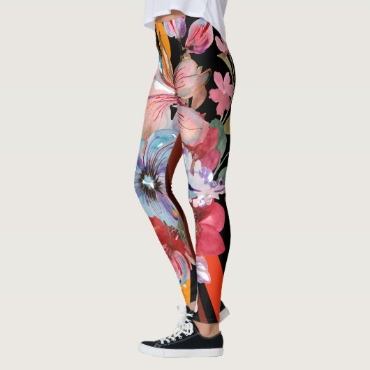 Levendige " Spark" Legins in een Multi Flowers Leggings (Links)