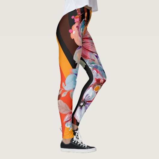 Levendige " Spark" Legins in een Multi Flowers Leggings (Rechts)