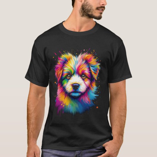 Levendige Spat Hond T-shirt (Voorkant)