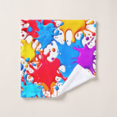 Levendige spatten van neonkleuren bad handdoek (Wasdoekje)