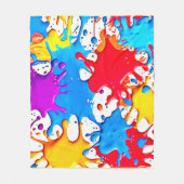 Levendige spatten van neonkleuren fleece deken (Voorkant)