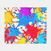 Levendige spatten van neonkleuren fleece deken (Voorkant (Horizontaal))
