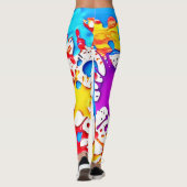 Levendige spatten van neonkleuren leggings (Achterkant)