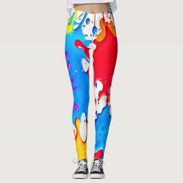 Levendige spatten van neonkleuren leggings