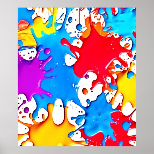 Levendige spatten van neonkleuren poster (Voorkant)