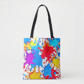 Levendige spatten van neonkleuren tote bag (Voorkant)