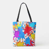 Levendige spatten van neonkleuren tote bag (Achterkant)