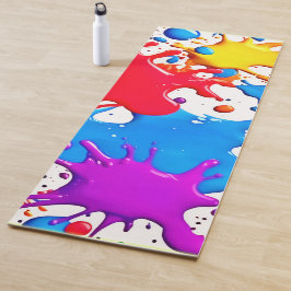 Levendige spatten van neonkleuren yogamat