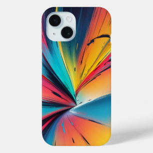 Levendige Speed Burst Neon Abstracte Energie Kunst iPhone 15 Case