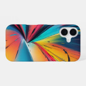 Levendige Speed Burst Neon Abstracte Energie Kunst iPhone 16 Hoesje (Achterkant horizontaal)