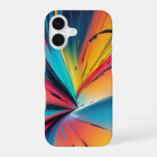 Levendige Speed Burst Neon Abstracte Energie Kunst iPhone 16 Hoesje (Achterkant)