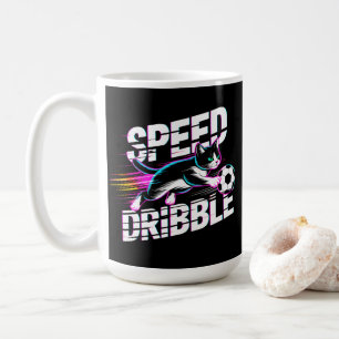 Levendige Speed Dribble Kat Beker voor kattenliefh Koffiemok