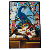 Levendige Speelse Calico Rode Draak Fantasie Medium Cadeauzakje (Voorkant)
