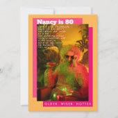 Levendige Speelse Roze & Gele Foto Senior Verjaard Kaart (Voorkant)
