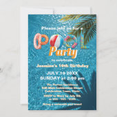 Levendige Speelse Zomer Fun Tropical Pool Party Kaart (Voorkant)