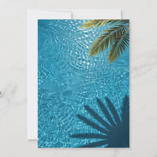 Levendige Speelse Zomer Fun Tropical Pool Party Kaart (Achterkant)