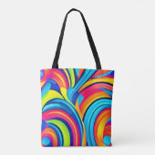 Levendige Spiraal Abstracte Kunst Tote Bag (Achterkant)