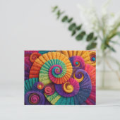 Levendige spiraal abstracte patronen briefkaart (Staand voorkant)