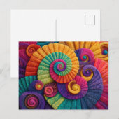 Levendige spiraal abstracte patronen briefkaart (Voorkant / Achterkant)