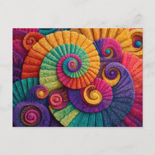Levendige spiraal abstracte patronen briefkaart (Voorkant)