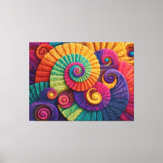 Levendige spiraal abstracte patronen canvas afdruk (Voorkant)
