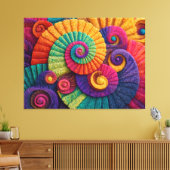 Levendige spiraal abstracte patronen canvas afdruk (Insitu (Woonkamer))