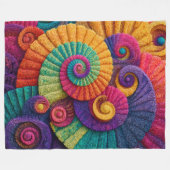 Levendige spiraal abstracte patronen fleece deken (Voorkant (Horizontaal))