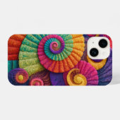 Levendige spiraal abstracte patronen iPhone hoesje (Achterkant horizontaal)