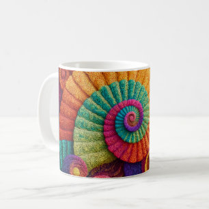 Levendige spiraal abstracte patronen koffiemok